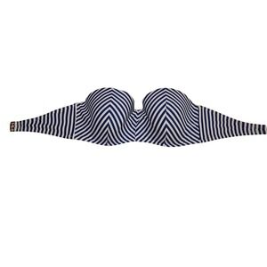 Sand & Shade Strapless Bra Bandeau Bra Blue White‎ Striped Bra 36D